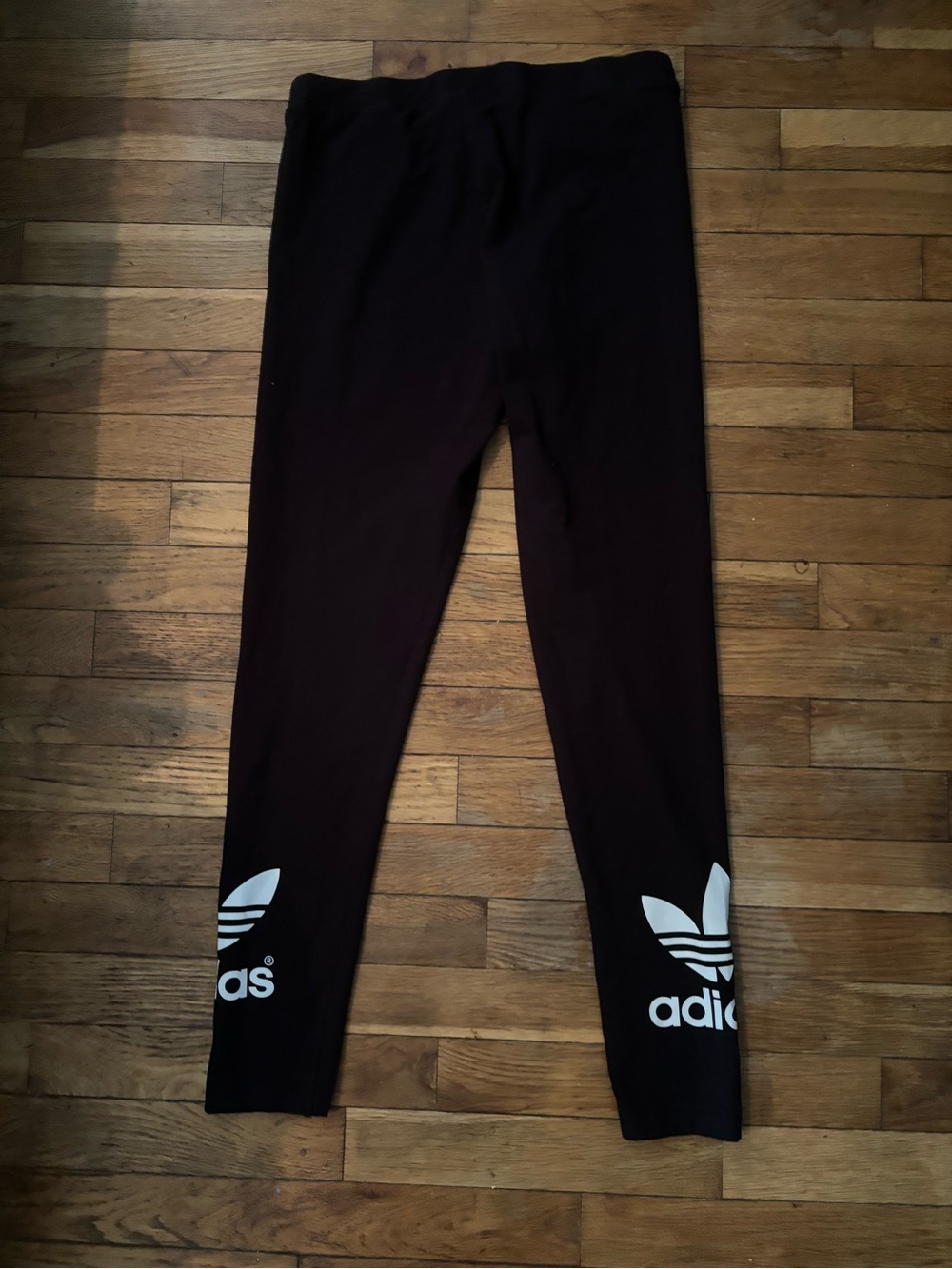 adidas Black Leggings with White Trefoil Logos